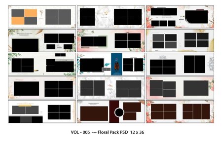 VOL - 005  --- Floral Pack PSD  12 x 36