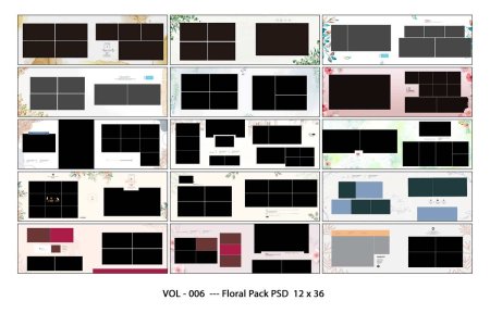 VOL - 006  --- Floral Pack PSD  12 x 36