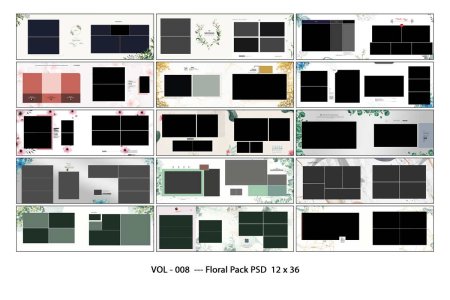 VOL - 008  --- Floral Pack PSD  12 x 36
