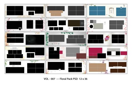 VOL - 007  --- Floral Pack PSD  12 x 36