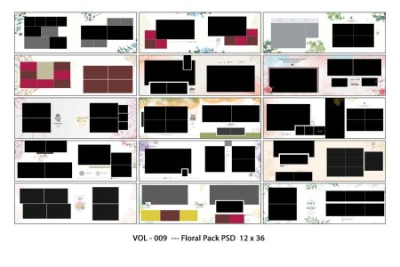 VOL - 009  --- Floral Pack PSD  12 x 36
