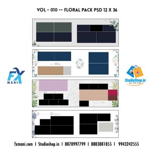 VOL - 010  --- Floral Pack PSD  12 x 36