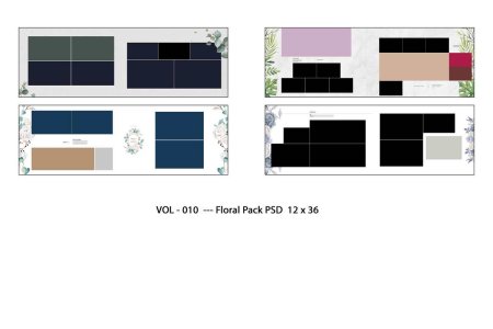 VOL - 010  --- Floral Pack PSD  12 x 36