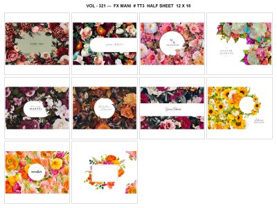 VOL - 321 ---  FX MANI  # TT3  HALF SHEET  12 X 18