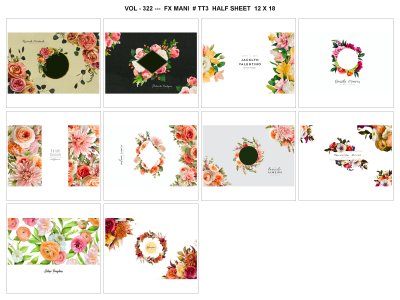 VOL - 322 ---  FX MANI  # TT3  HALF SHEET  12 X 18