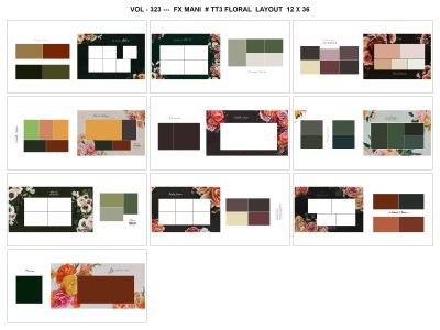 VOL - 323 ---  FX MANI  # TT3 FLORAL  LAYOUT  12 X 36