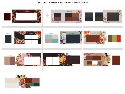 VOL - 325 ---  FX MANI  # TT3 FLORAL  LAYOUT  12 X 36