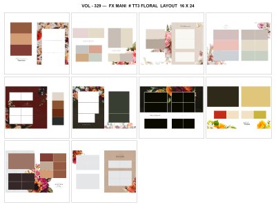 VOL - 329 ---  FX MANI  # TT3 FLORAL  LAYOUT  16 X 24
