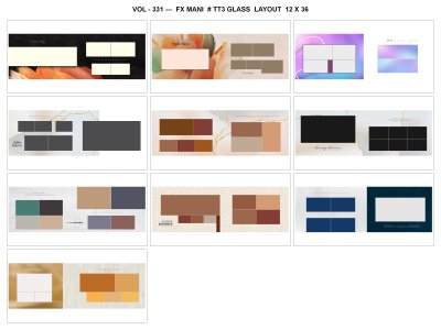 VOL - 331 ---  FX MANI  # TT3 GLASS  LAYOUT  12 X 36