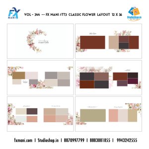 VOL - 344 ---  FX MANI  # TT3  CLASSIC FLOWER  LAYOUT  12 X 36