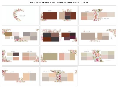 VOL - 344 ---  FX MANI  # TT3  CLASSIC FLOWER  LAYOUT  12 X 36